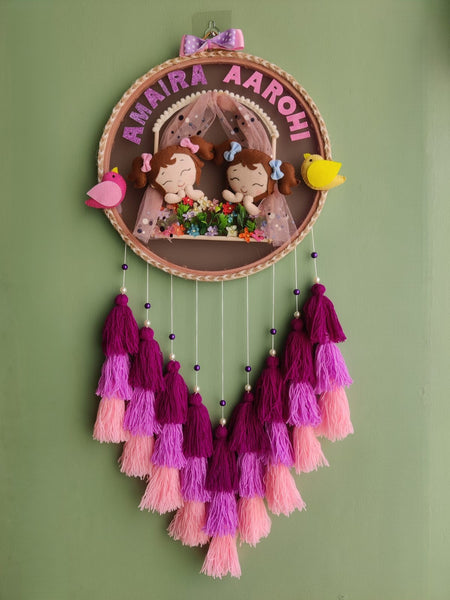 Personalized Kids Name Wall Hanging with Tassles & Lights
