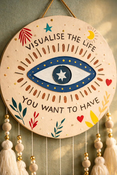 Evil Eye Home Decor Hanging with Beads & Tassels