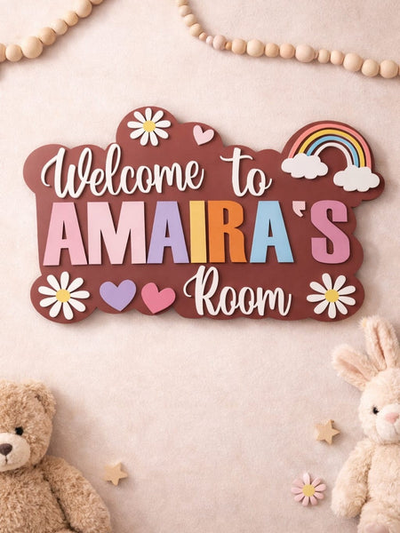 Welcome to My Room Personalized Name Board for Kids