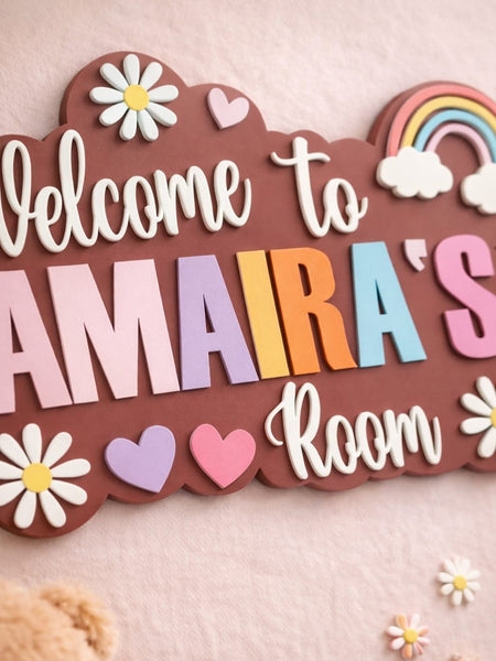 Welcome to My Room Personalized Name Board for Kids