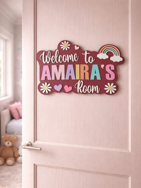 Welcome to My Room Personalized Name Board for Kids