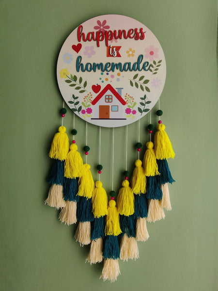 Happiness is Homemade Wall Hanging with Tassles