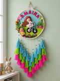 Personalized Girl Cycling Name Wall Hanging with Tassels