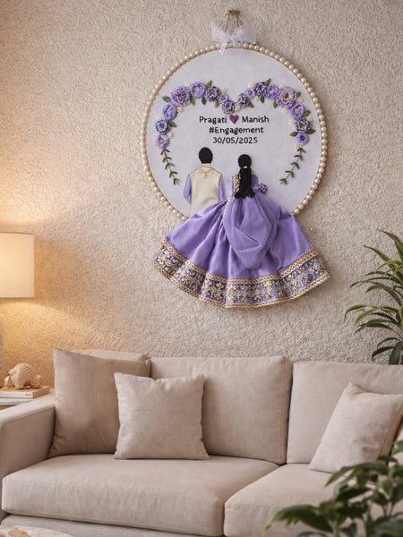 Customizable Couple Embroidered Hoop