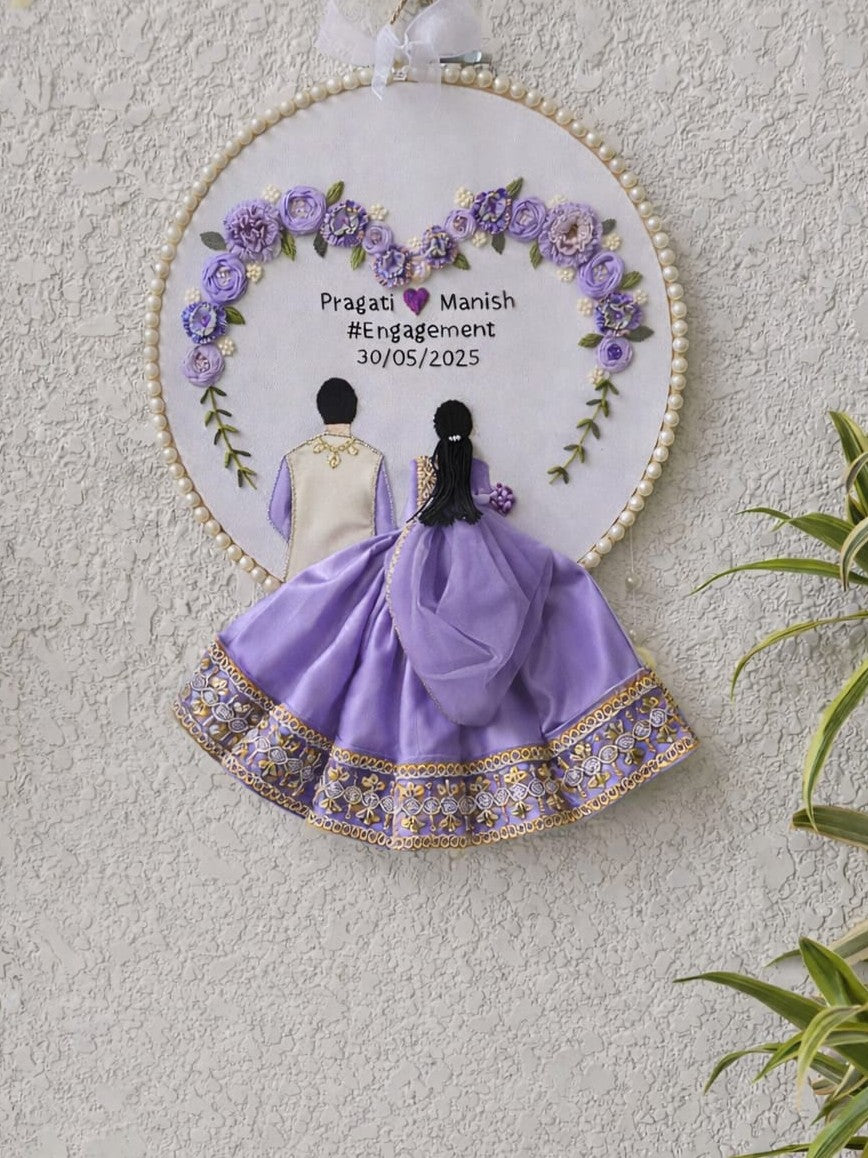 Customizable Couple Embroidered Hoop