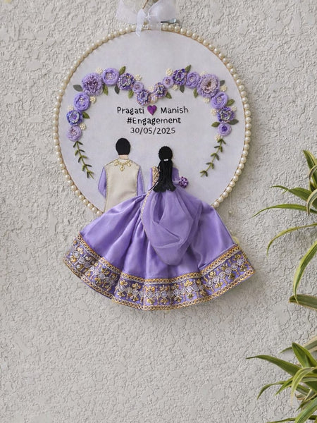 Customizable Couple Embroidered Hoop