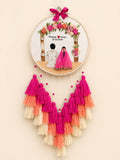 Customizable Couple Embroidered Hoop with Tassels