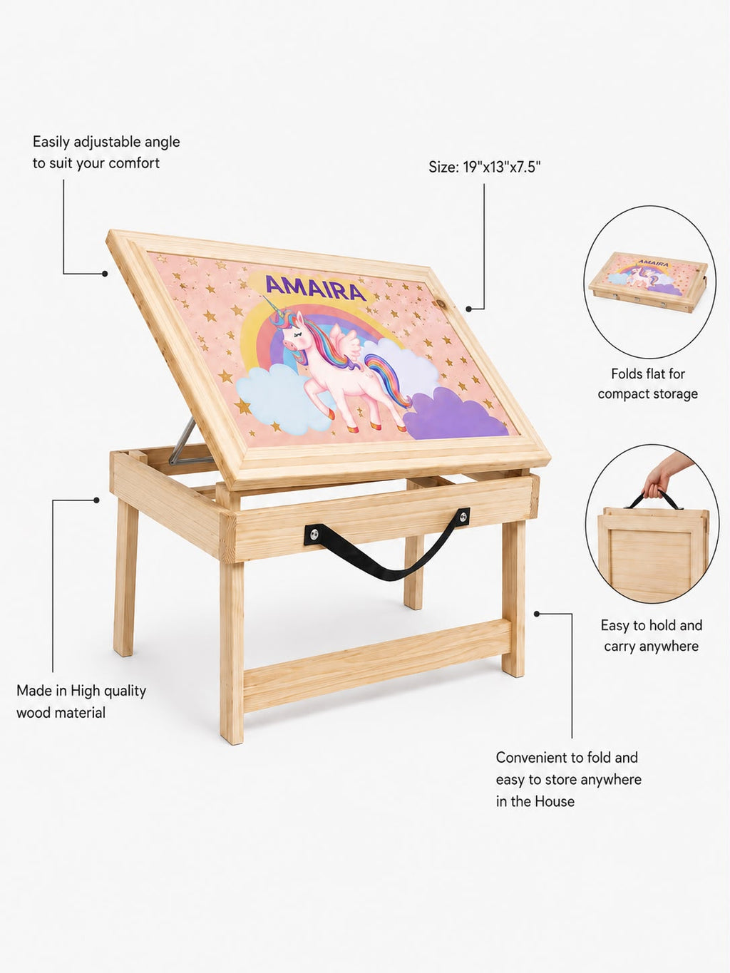 Unicorn Theme Foldable Desk