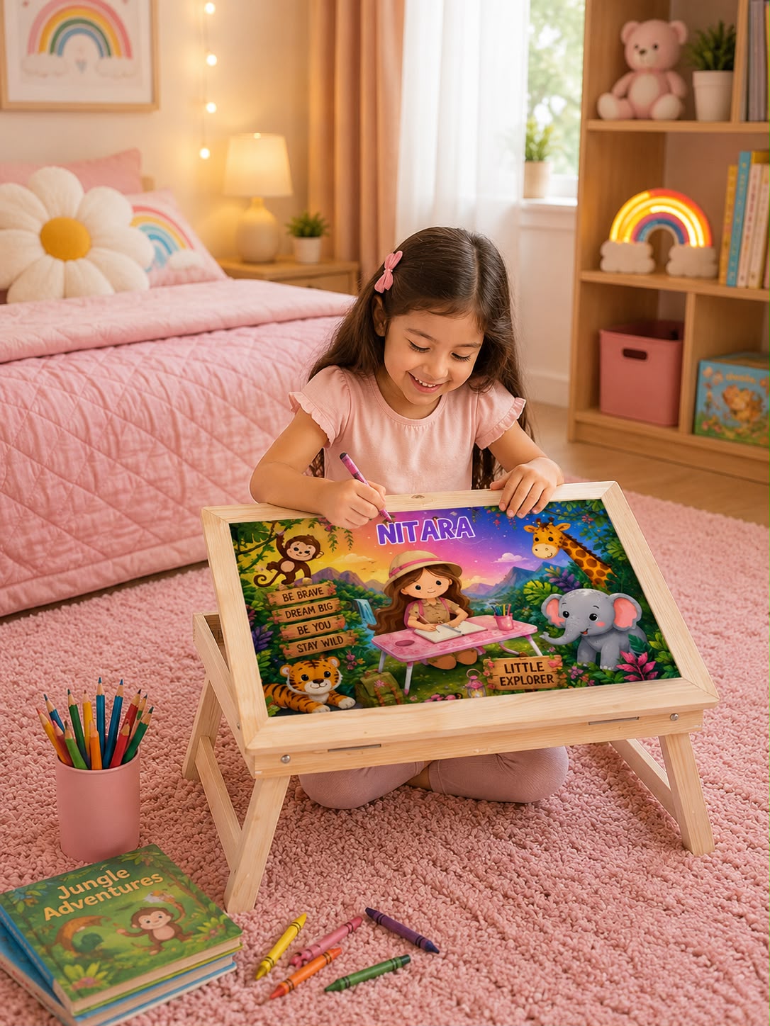 Jungle Theme - Girl Foldable Desk