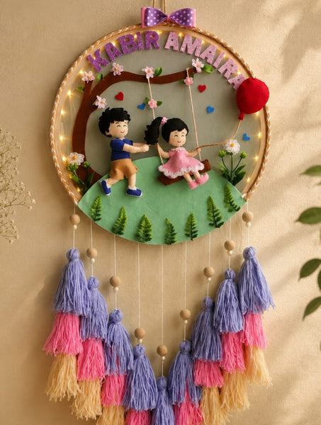Personalized Brother & Sister Swing Wall Hanging with Name