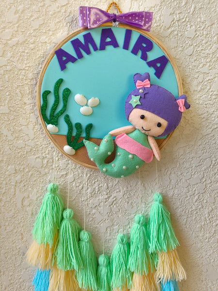 Customizable Name Felt Wall Hanging with Tassles