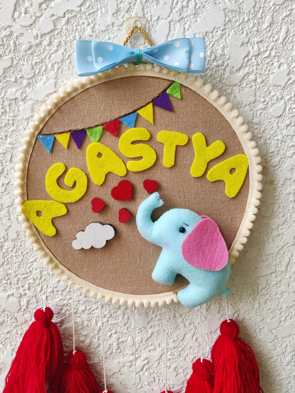 Customizable Name Felt Wall Hanging with Tassles