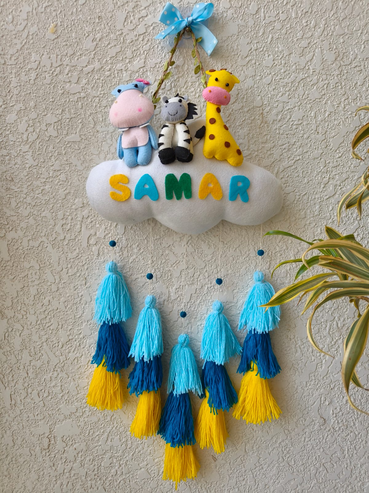 Customizable Name Felt Wall Hanging with Tassles