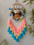 Owl & Floral Wall Hanging with Tassles