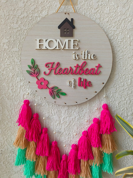 'Home Is the Heartbeat of Life' Hanging Dreamcatcher