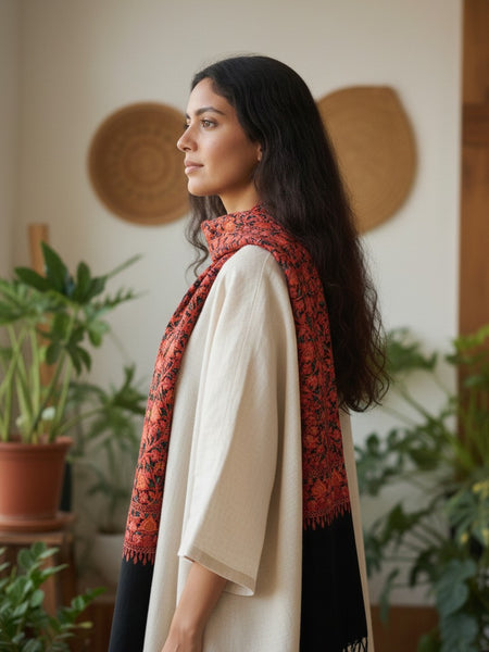 Aari Embroidered Kashmiri Stole