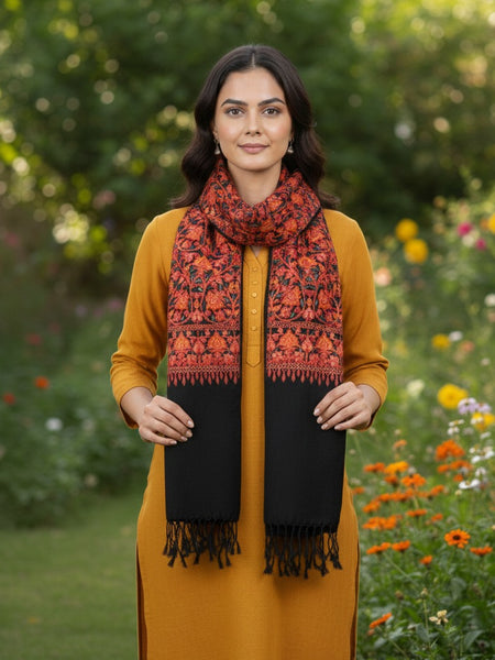 Aari Embroidered Kashmiri Stole