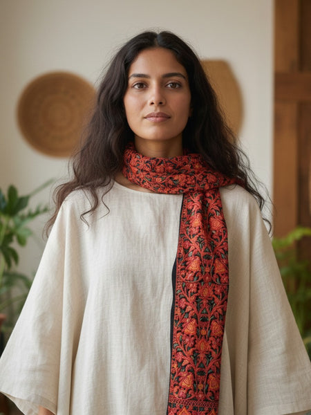 Aari Embroidered Kashmiri Stole