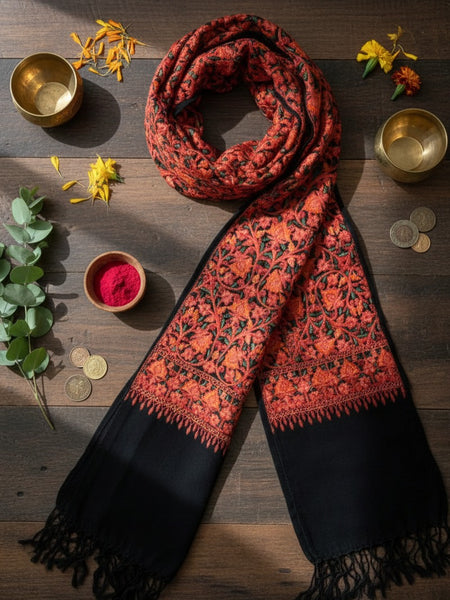 Aari Embroidered Kashmiri Stole