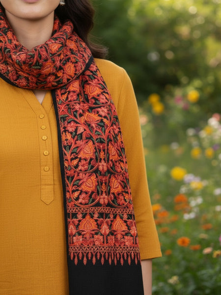 Aari Embroidered Kashmiri Stole