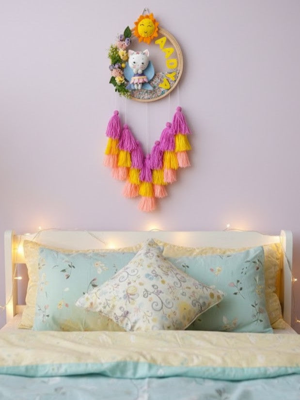 Customizable Name Felt Wall Hanging with Tassles