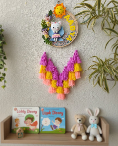Customizable Name Felt Wall Hanging with Tassles