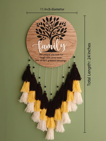 Family Tree Wall Hanging with Tassles