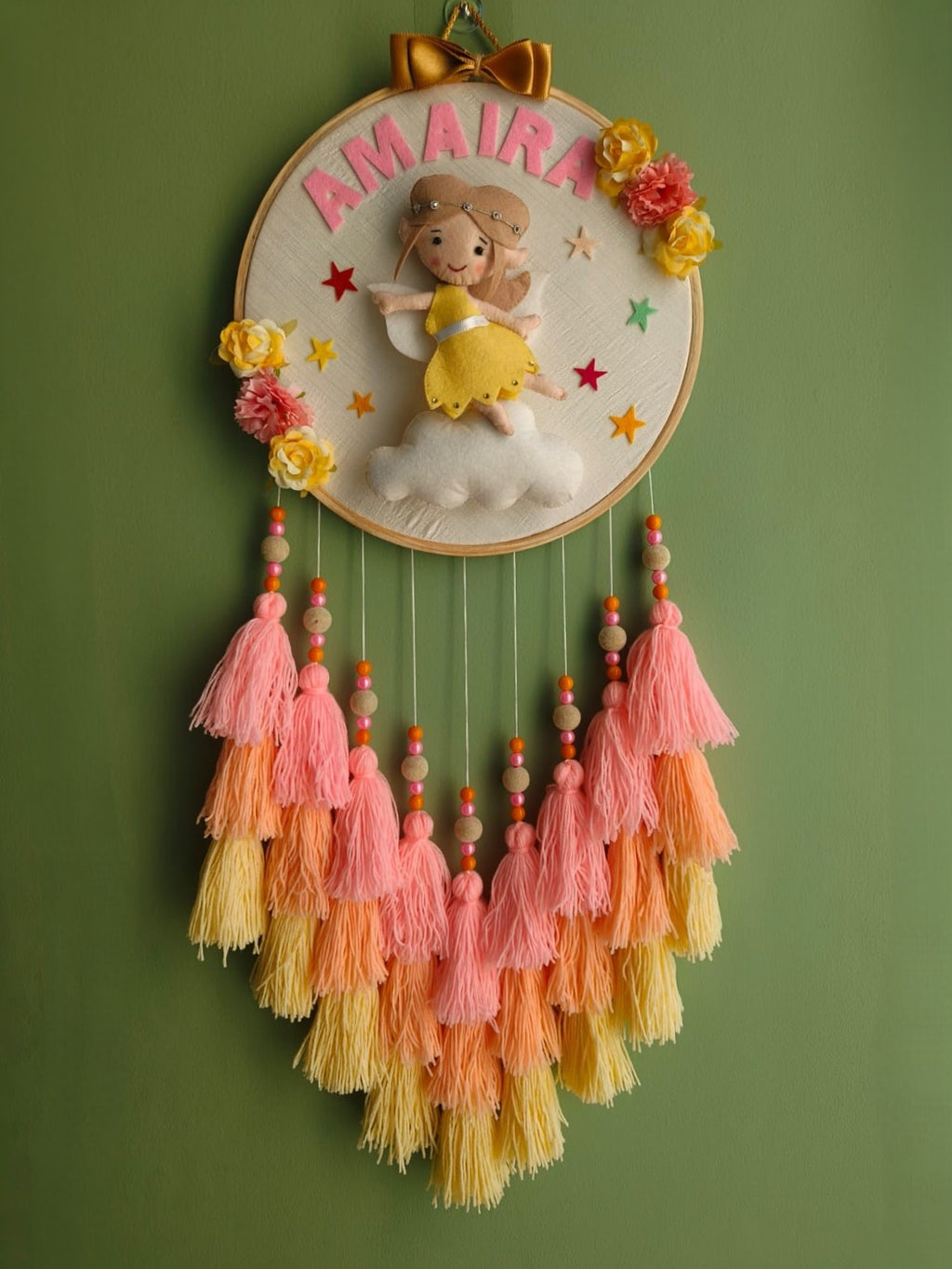Handmade Personalized Kids Wall Hanging with Fairy