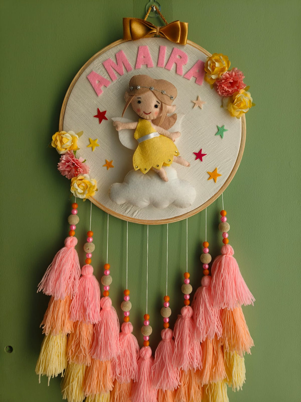 Handmade Personalized Kids Wall Hanging with Fairy