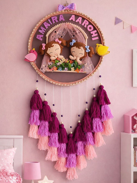 Personalized Kids Name Wall Hanging with Tassles & Lights