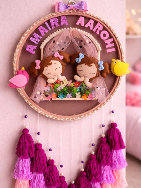 Personalized Kids Name Wall Hanging with Tassles & Lights