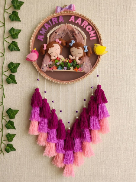 Personalized Kids Name Wall Hanging with Tassles & Lights