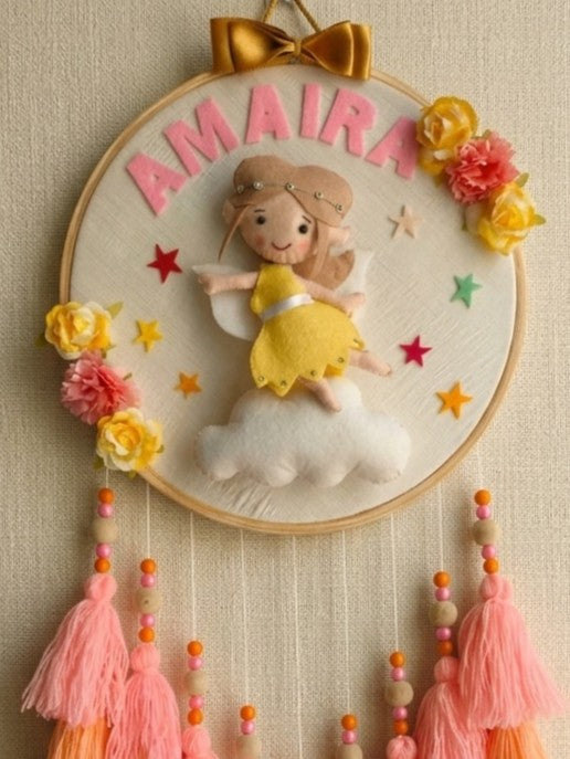 Handmade Personalized Kids Wall Hanging with Fairy