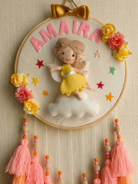 Handmade Personalized Kids Wall Hanging with Fairy