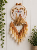Customizable Couple Embroidered Hoop with Tassels