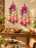 Shubh Labh Festive Wall Hanging – Pink & Mint