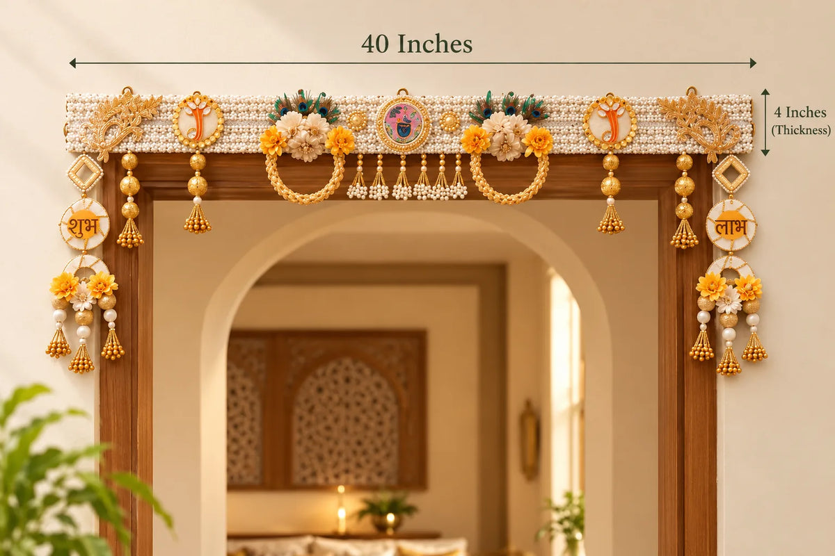 Royal Shubh Labh Toran with Gold & Pearl Embellishments