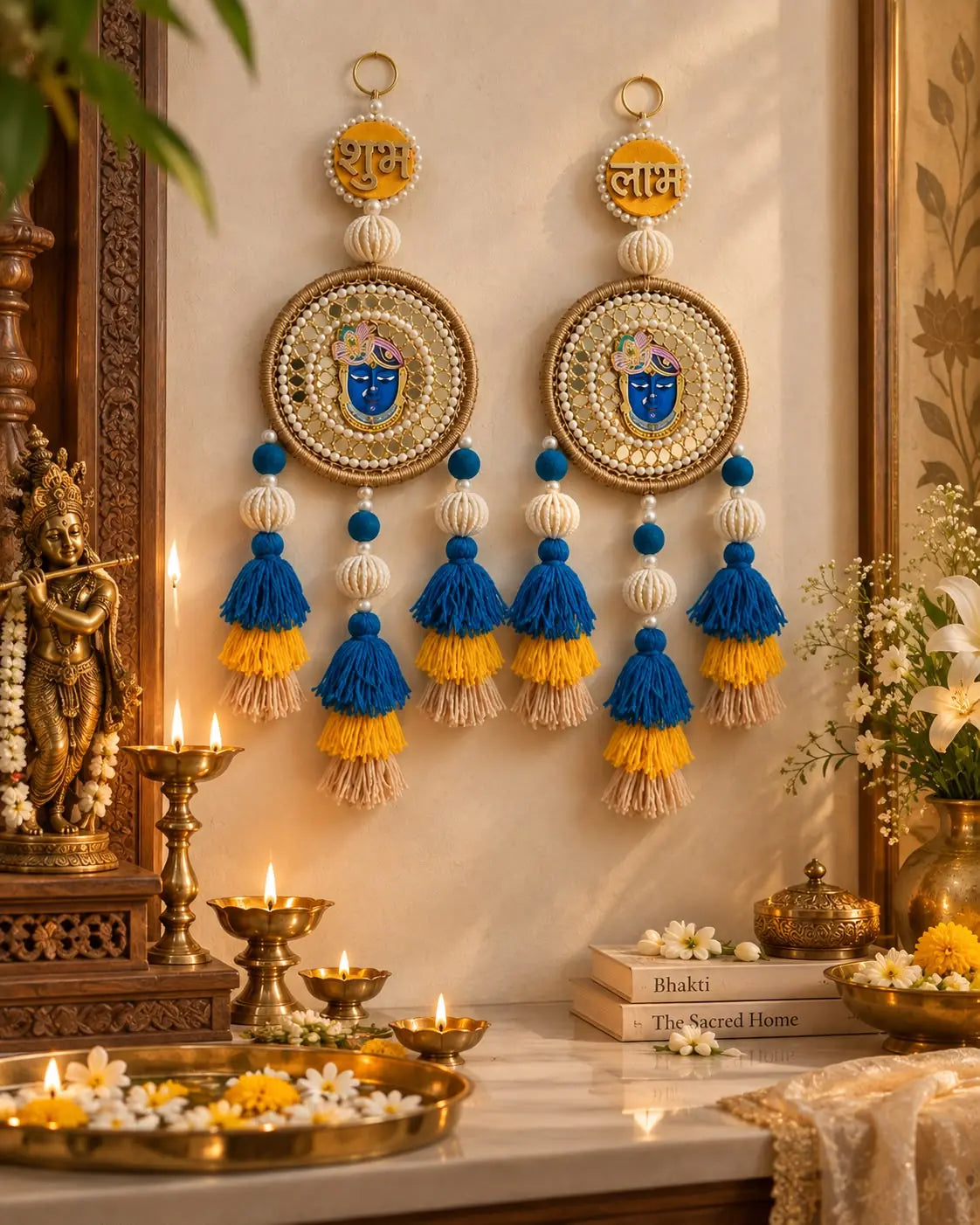 Shubh Labh Srinathji Wall Hanging with Tassels