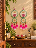 Shubh Labh Wall Hanging with Lotus & Tassels