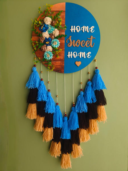 Home Sweet Home Floral Wall Hanging with Tassles