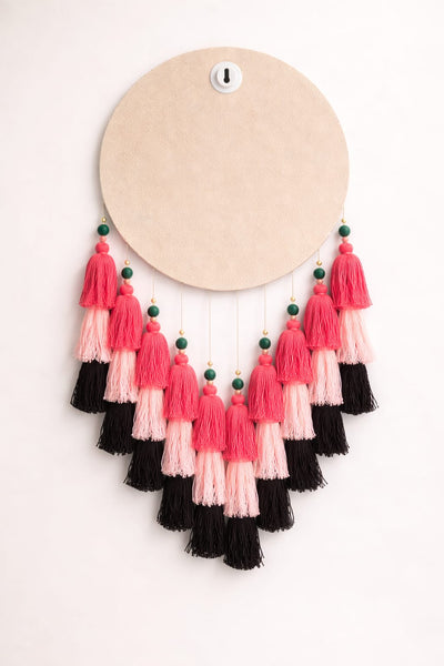 Love Lives Here Floral Bird Tassel Wall Hanging