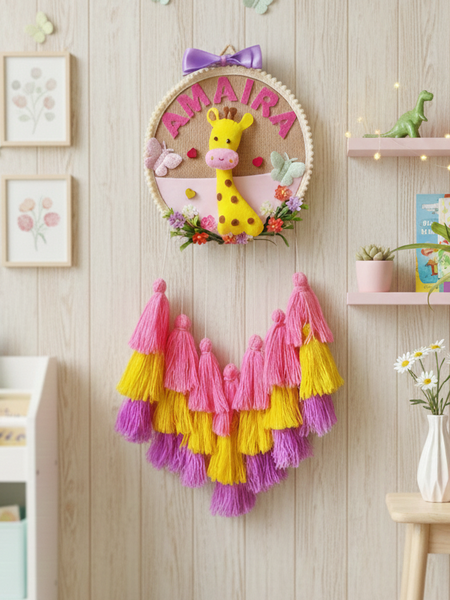 Customizable Name Felt Wall Hanging with Tassles