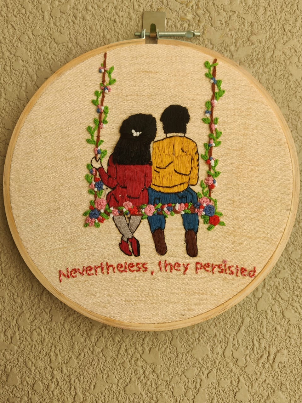 Couple Embroidered Hoop
