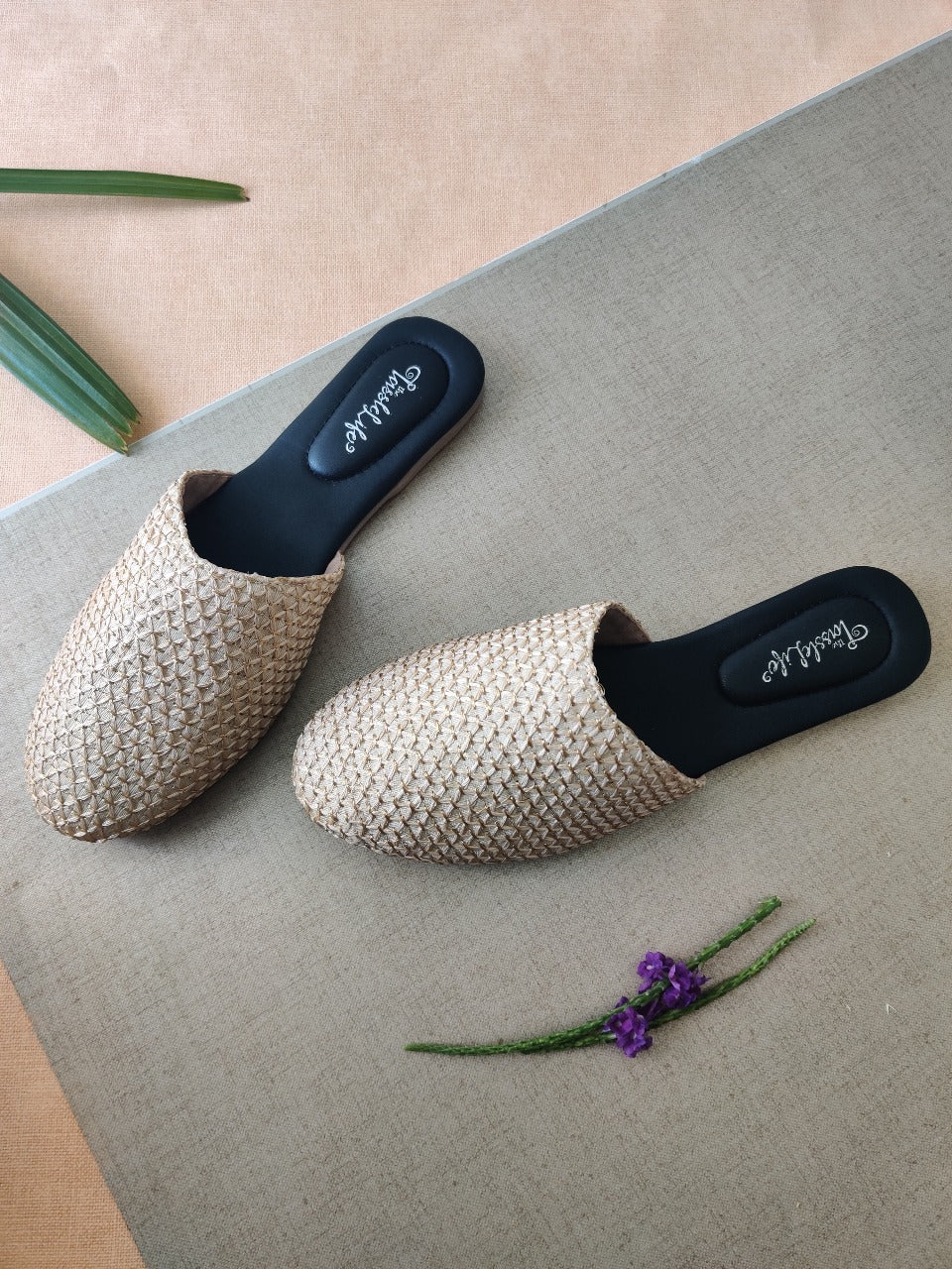 Cream Texture Vegan Round Mules - The Tassle Life 