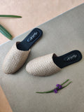 Cream Texture Vegan Round Mules - The Tassle Life 