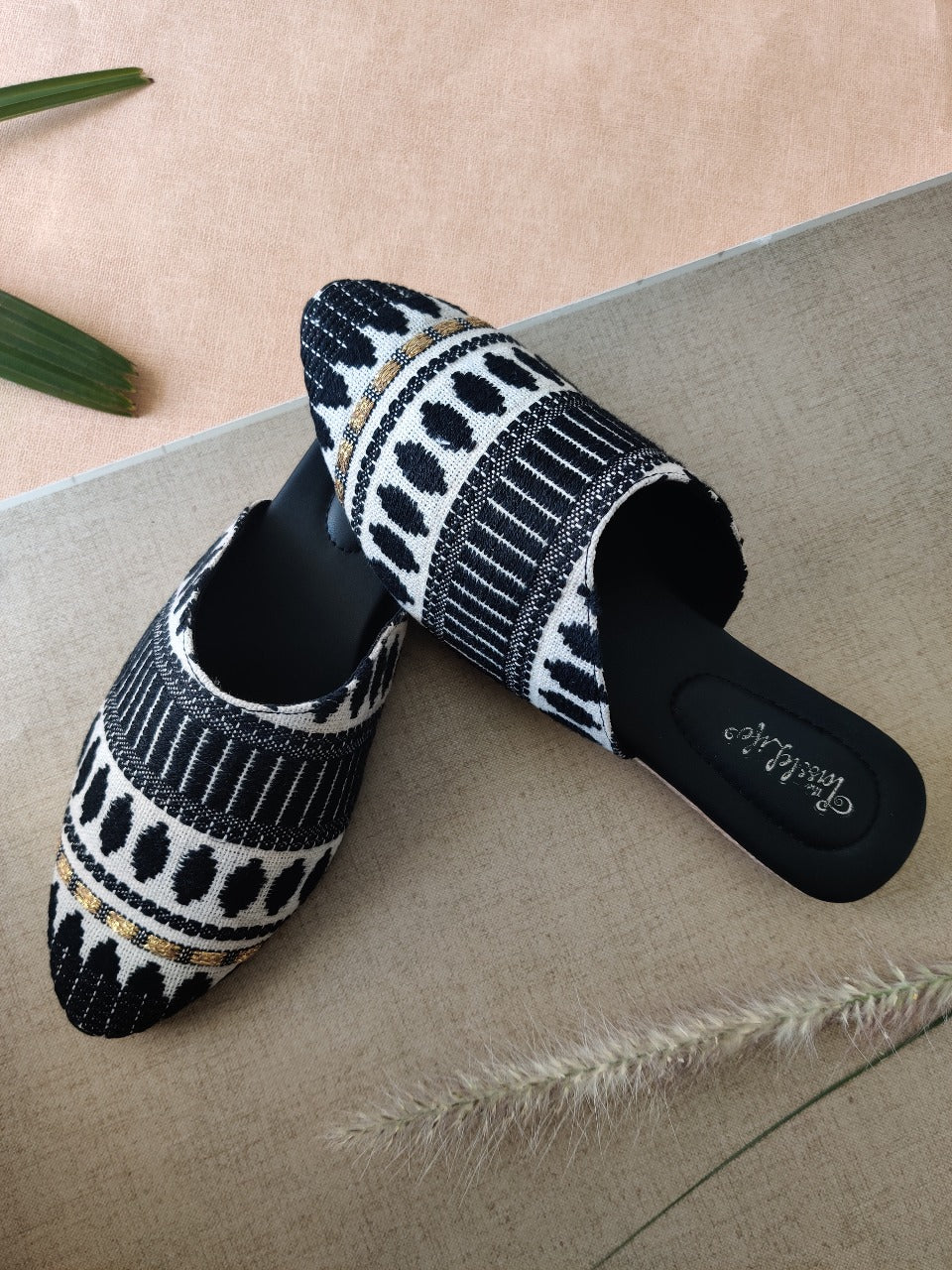 Textured Black Vegan Mules - The Tassle Life 