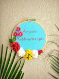 Customizable Floral Embroidered Hoop - The Tassle Life 
