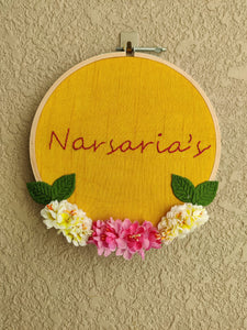 Customizable Floral Embroidered Hoop