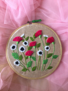 Floral Embroidered Hoop - The Tassle Life 