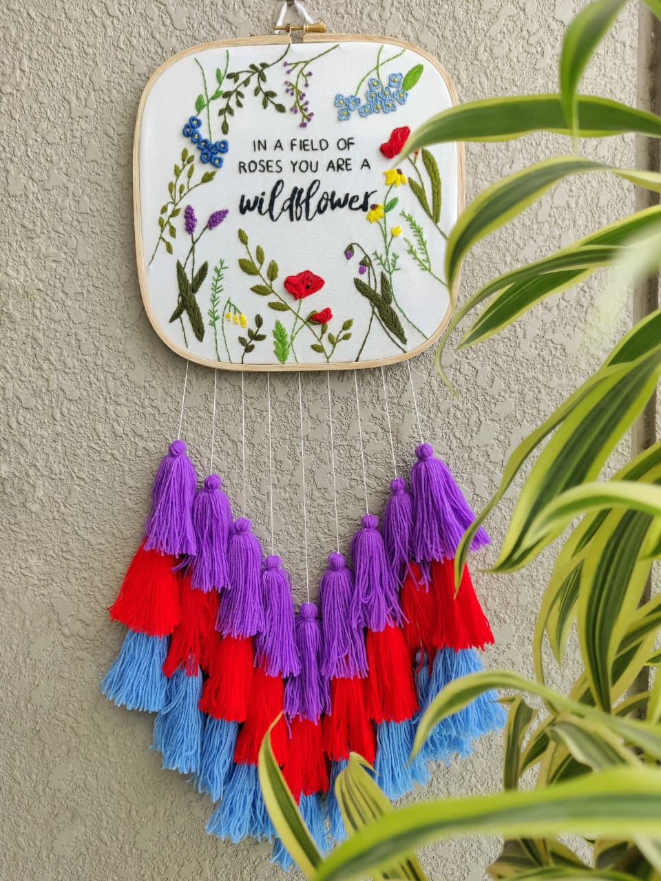 'Customizable Quote' Hand Embroidered Dreamcatcher